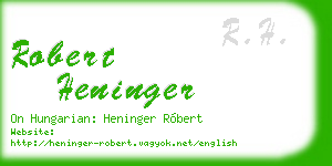 robert heninger business card